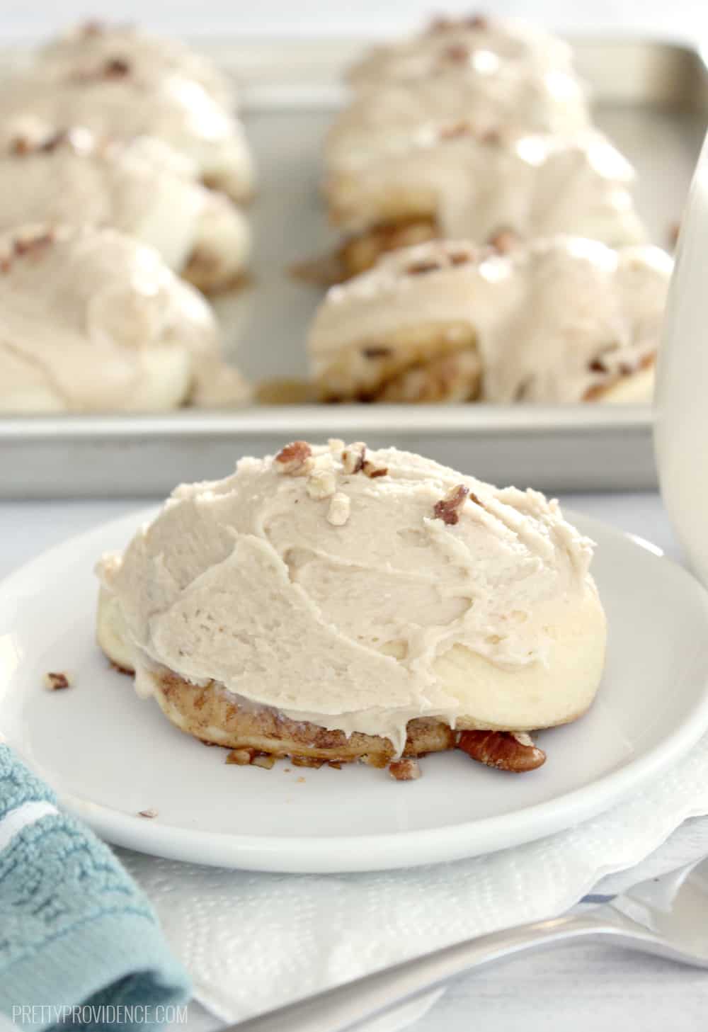These caramel pecan rolls are unreal good! Super easy too! 
