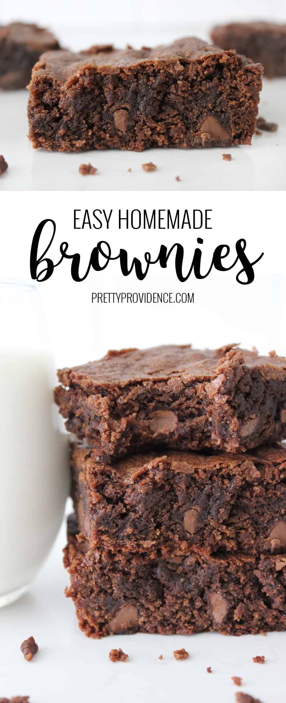 The BEST EVER homemade brownies! Flaky on the outside, fudgy on the inside, so easy and so GOOD! 