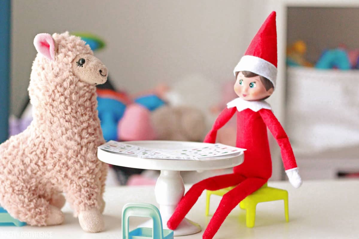 Elf on the Shelf Printable Props - Elf playing Bingo 