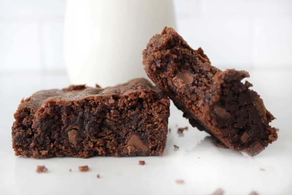 The BEST EVER homemade brownies! Flaky on the outside, fudgy on the inside, so easy and so GOOD! 