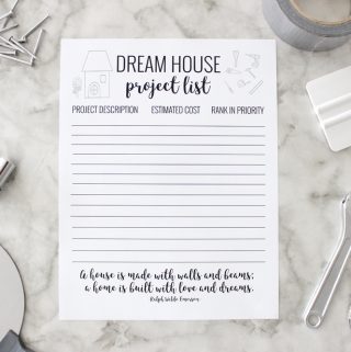 How fun is this dream house project list?! So fun to keep all your projects organized and prioritized!