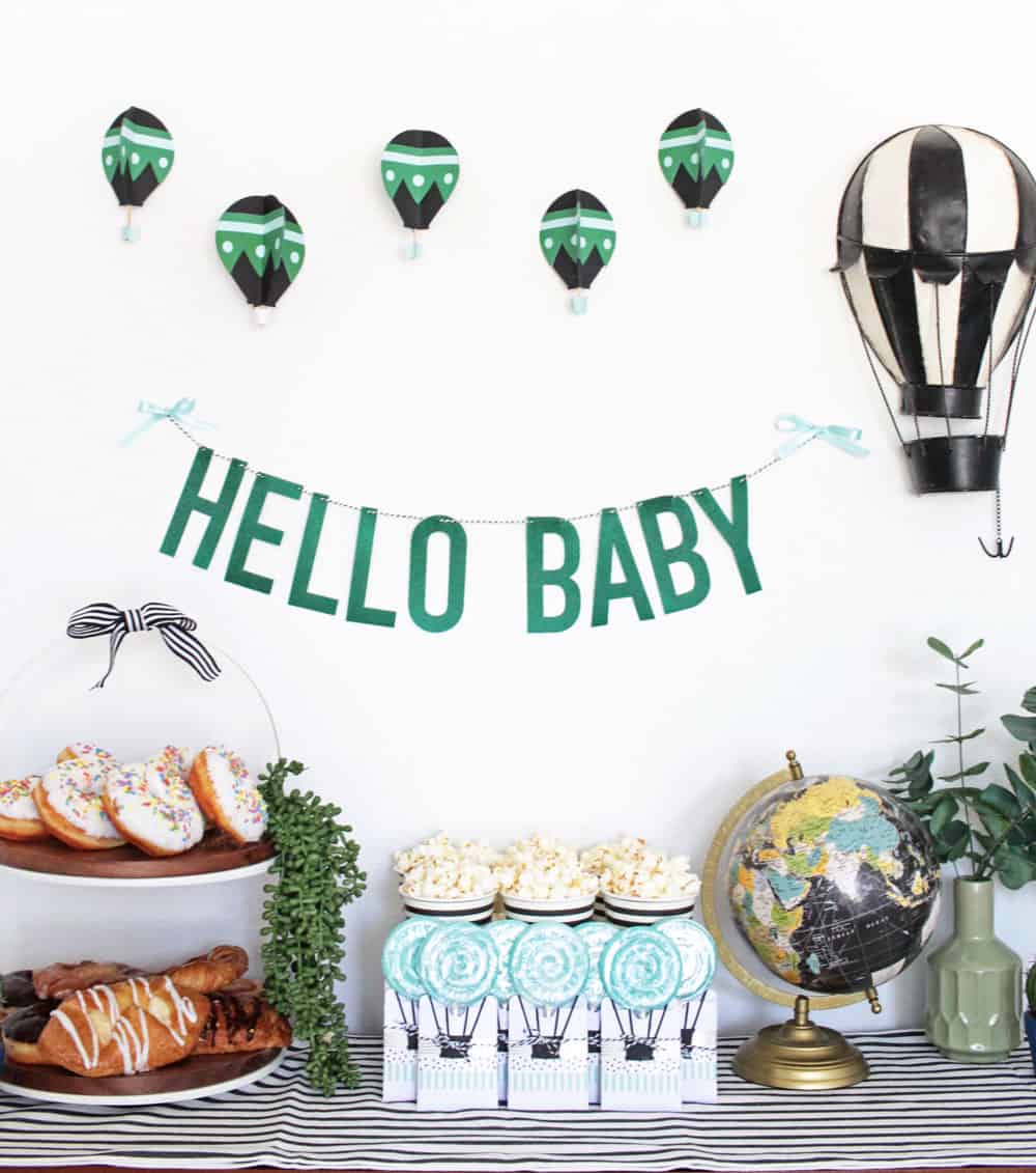 Baby shower boy hot best sale air balloon