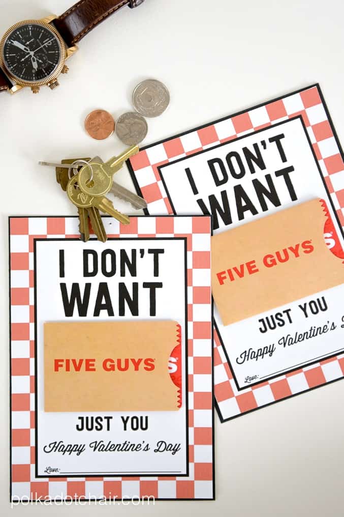 Burger & Fries Printable Valentine's Day Cards (Instant Download)