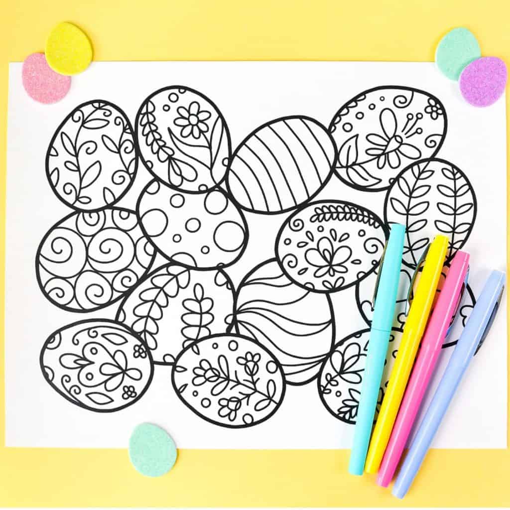 Easter Coloring Page Hey Let's Make Stuff