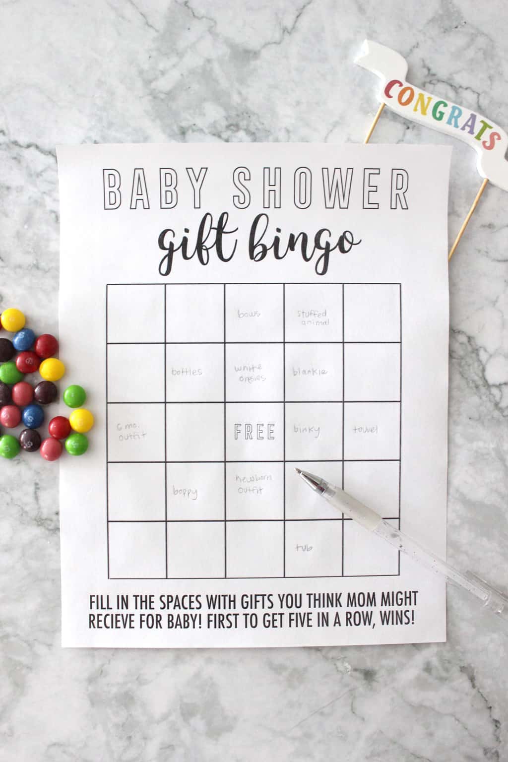 easy baby shower bingo game being played