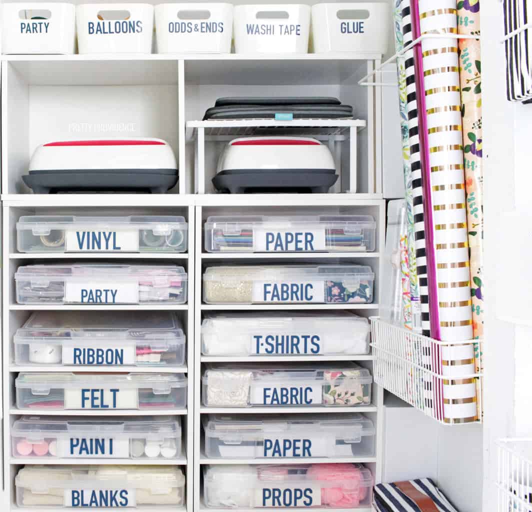 Craft Storage Under the Stairs Closet