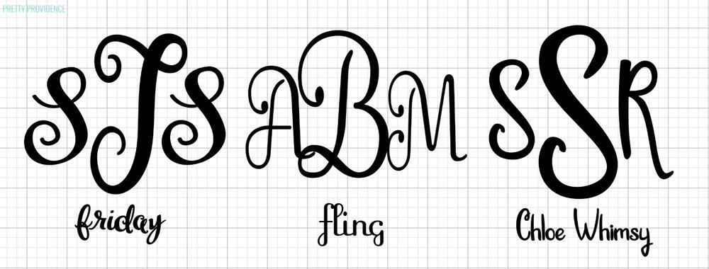 Cricut Fonts for Monograms