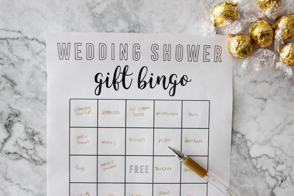 filling out your bridal shower bingo