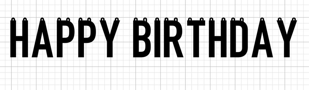 happy birthday banner design space file