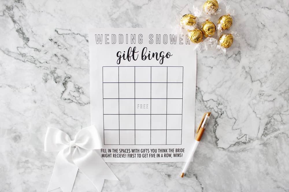 bridal shower games bingo