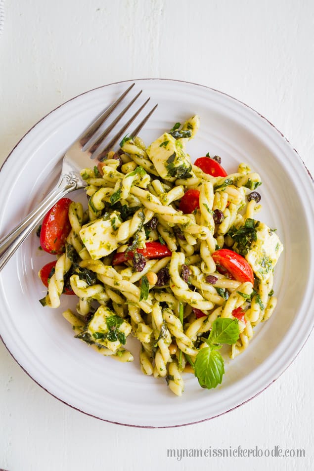 Tomato Basil Pasta Salad Recipe from My Name is Snickerdoodle