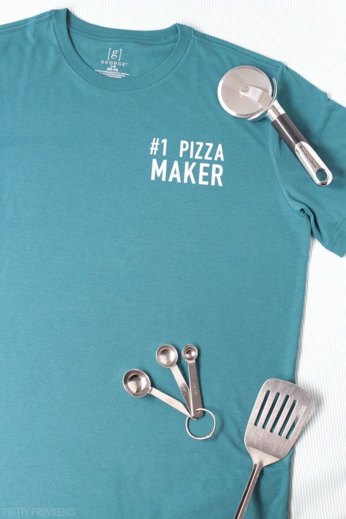 Gift for dad idea: #1 Pizza Maker T-shirt with pizza cutter