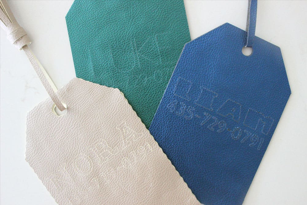 Leather Personalized Luggage Tag with Cricut + Free Template