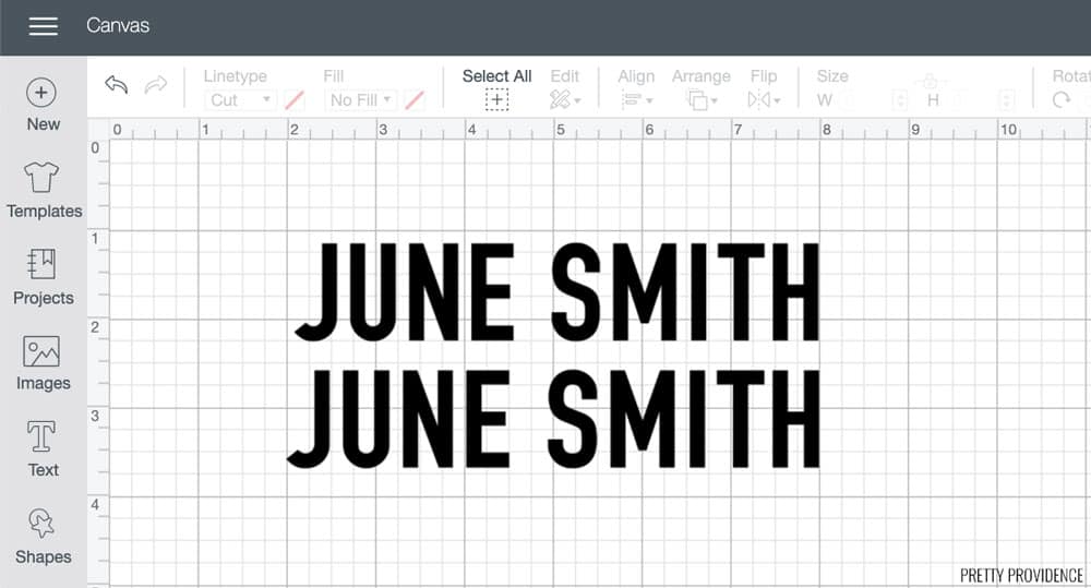 June Smith in Cricut Design Space for labeling lunch boxes.