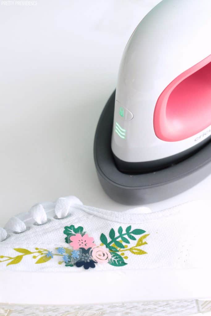 Floral Sneakers - How to Add Iron-On to Shoes with Cricut EasyPress Mini