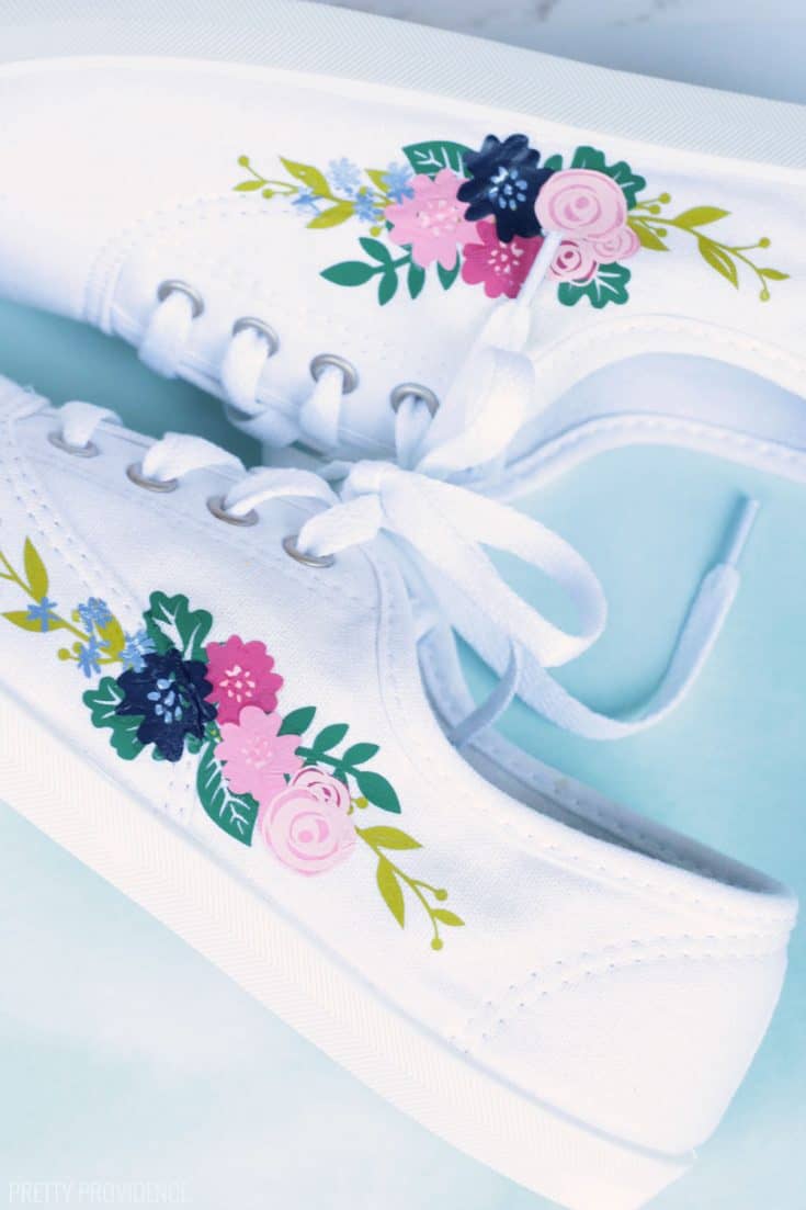 Floral Sneakers How to Add IronOn to Shoes with Cricut EasyPress Mini