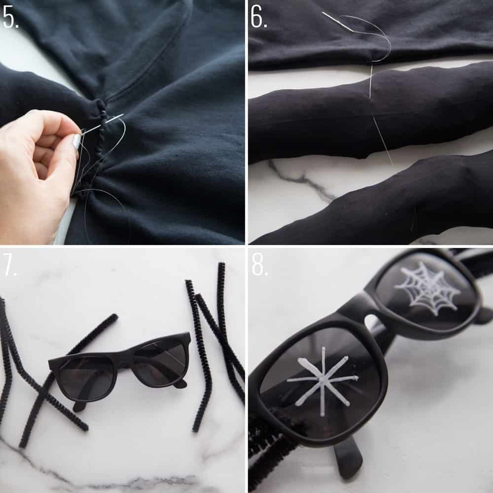 step by step photos for how to make a spider costume