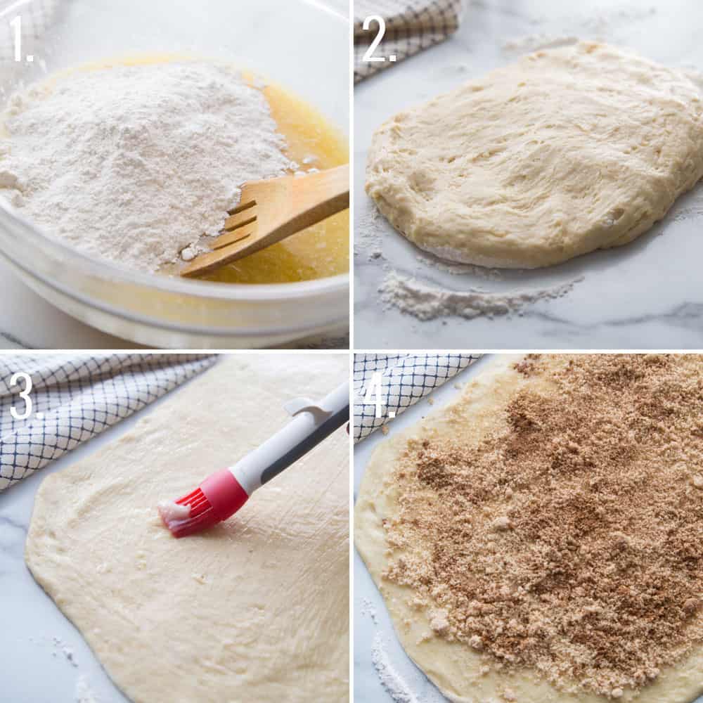 step by step process for making cinnamon rolls