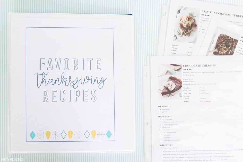 Thanksgiving planner printables - Thanksgiving menu, favorite recipes binder, and more.