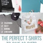 a collage of four diy t-shirts optimized for pinterest
