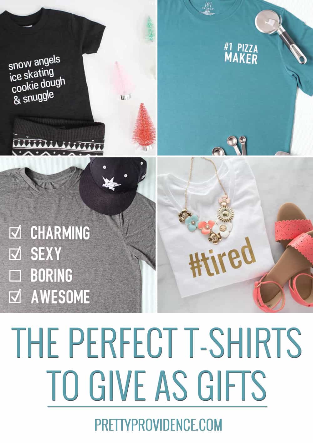 a collage of four diy t-shirts optimized for pinterest
