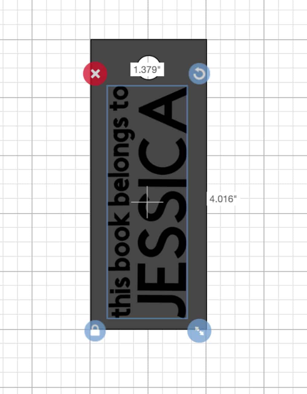 a screenshot of text on a bookmark design in cricut design space