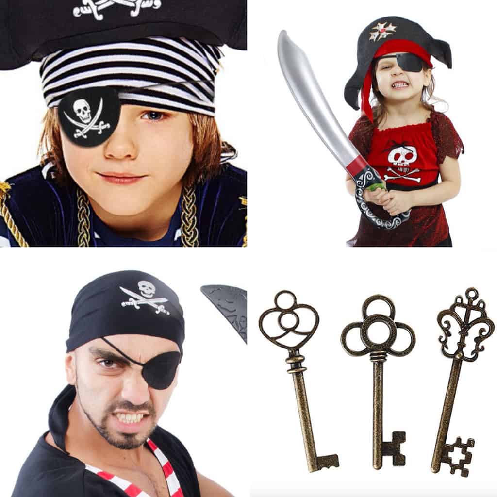 a collage of pirate themed gift ideas