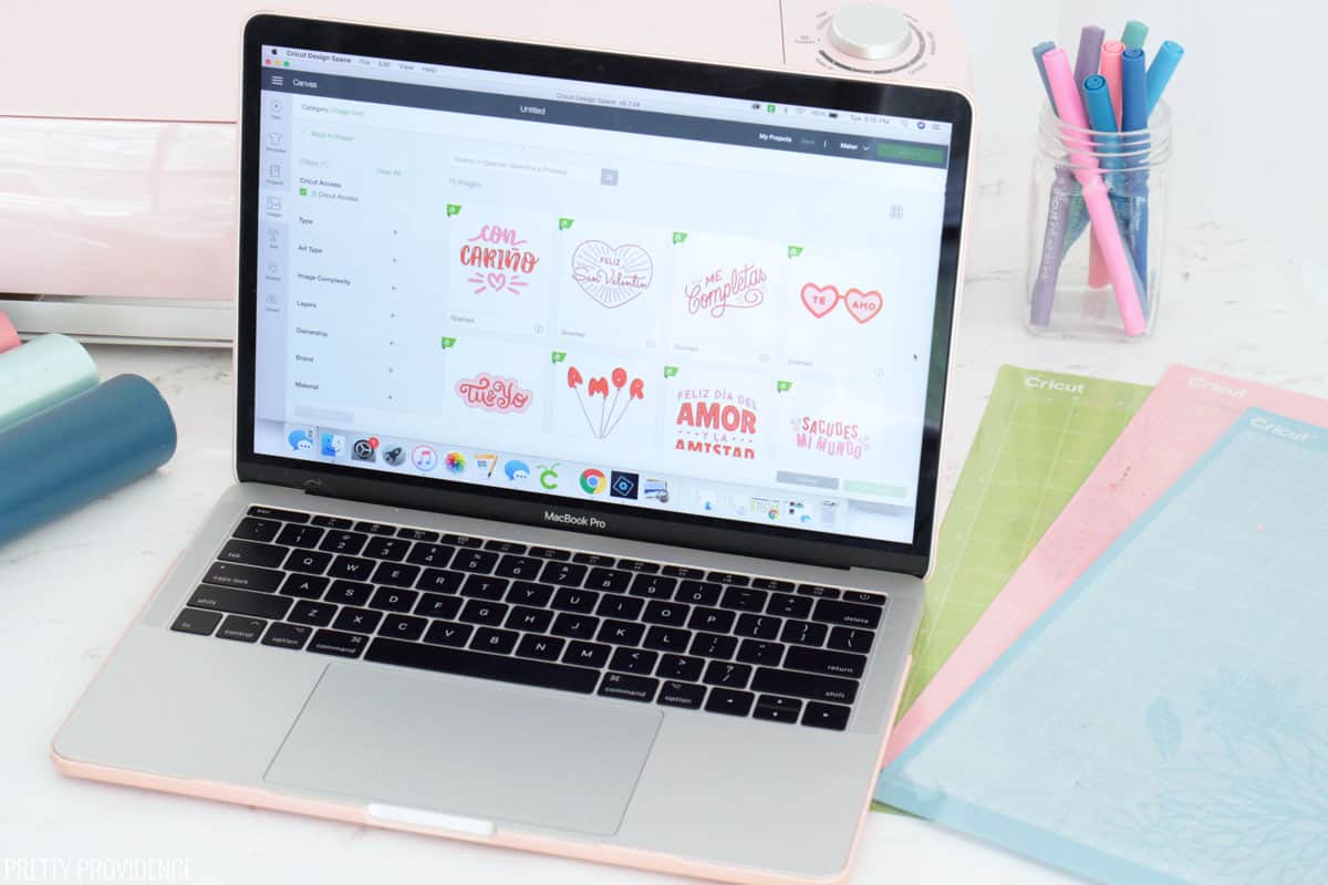 Cricut Access in Cricut Design Space on a laptop with Cricut Supplies