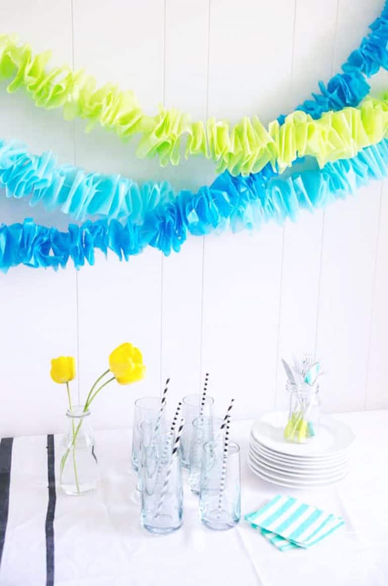 DIY Ruffled Tissue Paper Garland - Pretty Providence