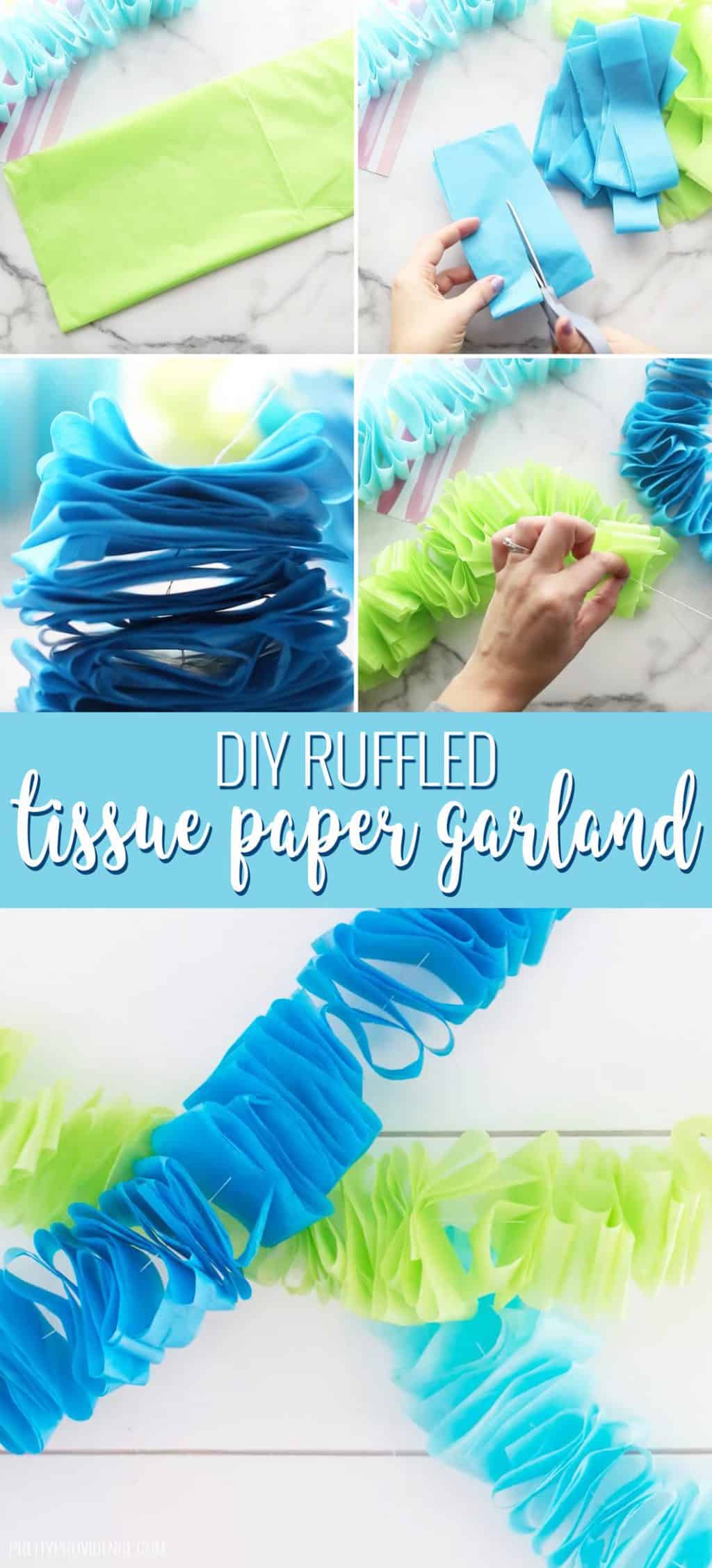 DIY Ruffled Tissue Paper Garland - Pretty Providence