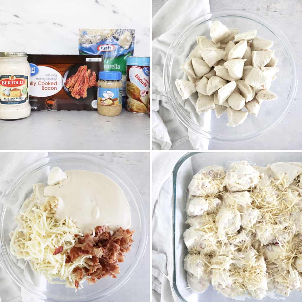 step by step photos for assembling a bubble up bake
