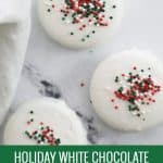 christmas white chocolate covered oreos optimized for pinterest