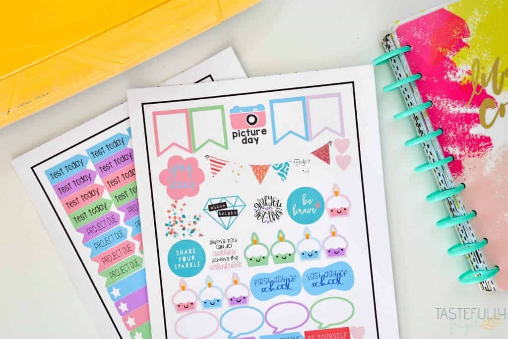 colorful DIY planner stickers