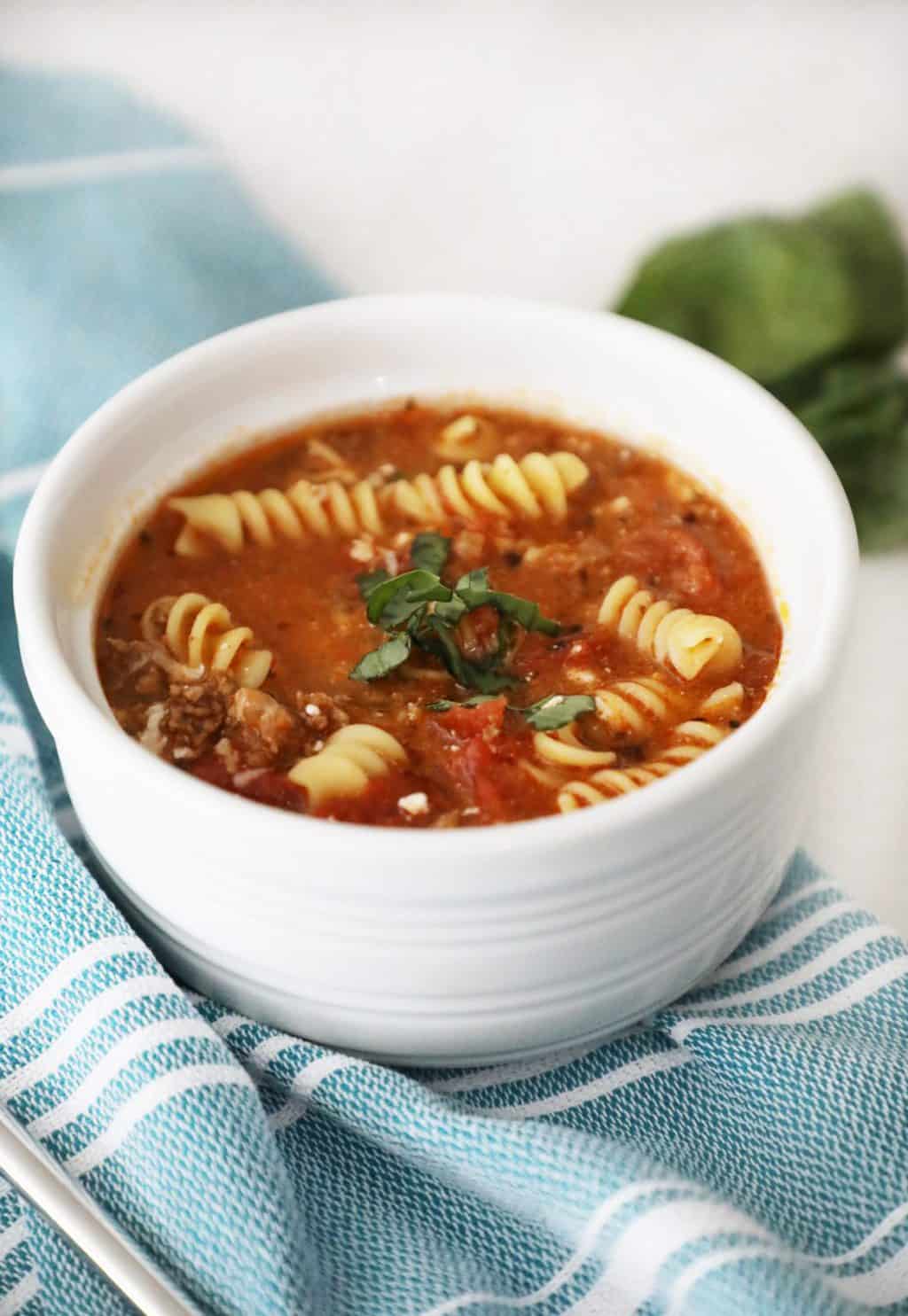 Lasagna Soup with Cottage Cheese - Pretty Providence