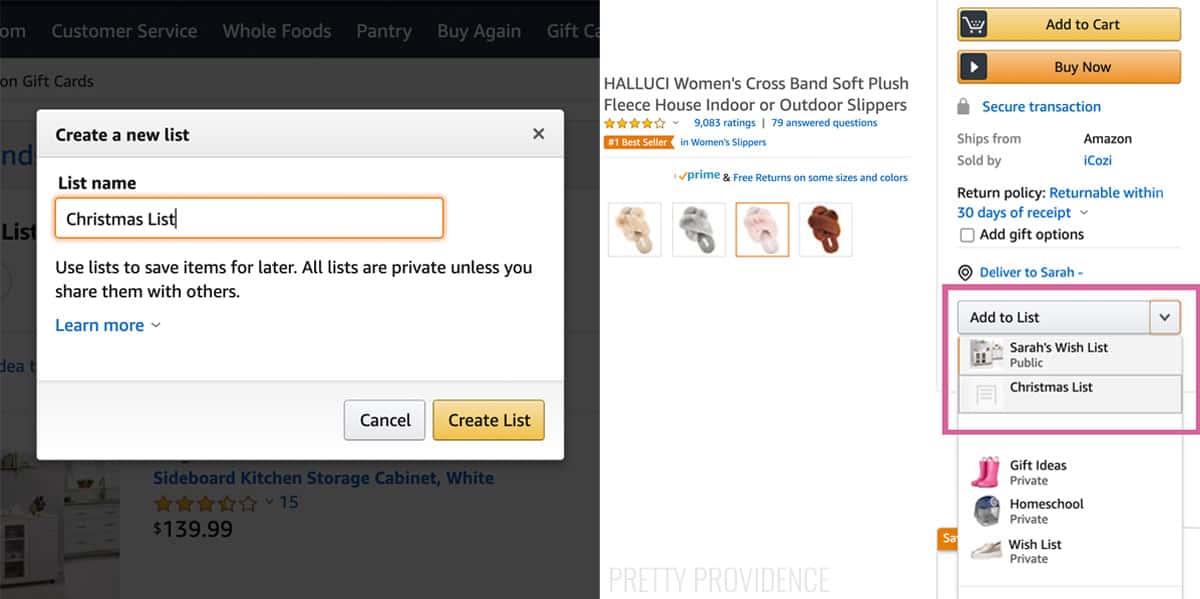 Create an Amazon Wish List text box, and drop-down menu to add item to list