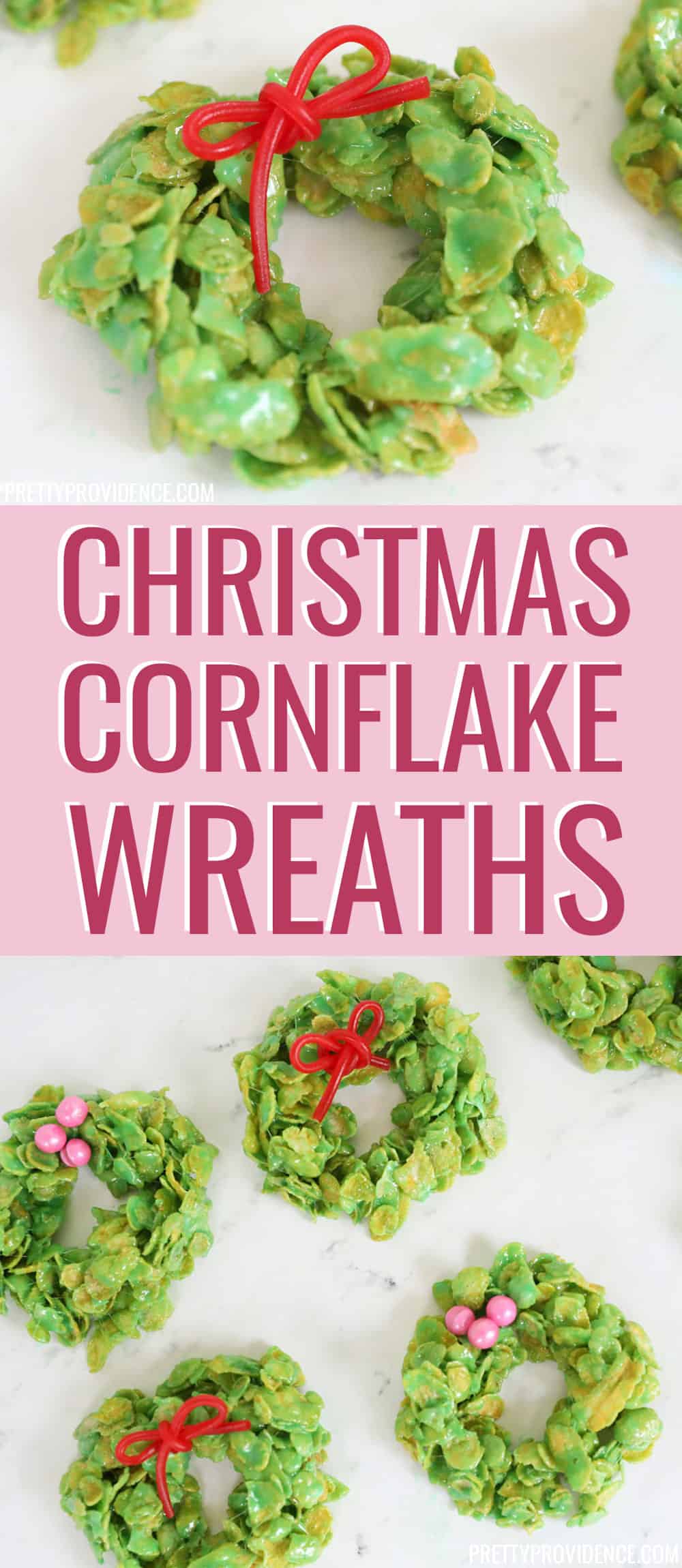 Christmas Cornflake Wreaths - Marshmallow Treats - Pretty Providence
