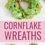 Cornflake wreaths Christmas treats with candies and licorice bows