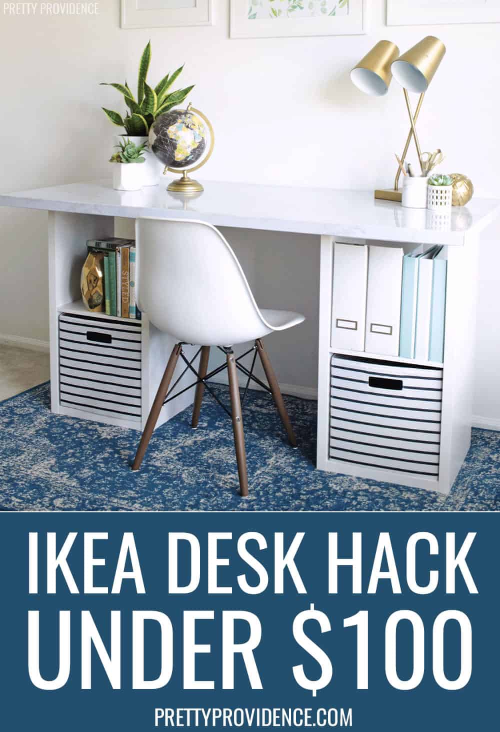 IKEA HACK Desk with Cube Storage Shelves Pretty Providence