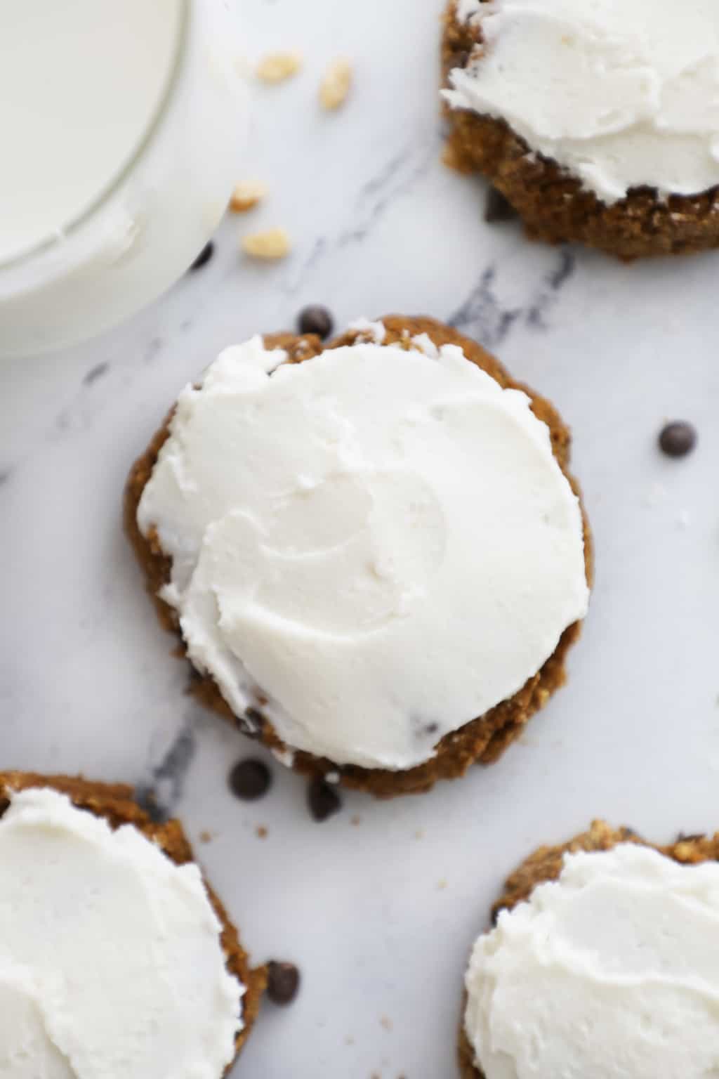 Low Cal Pumpkin Oatmeal Cookies with Cream Cheese Frosting