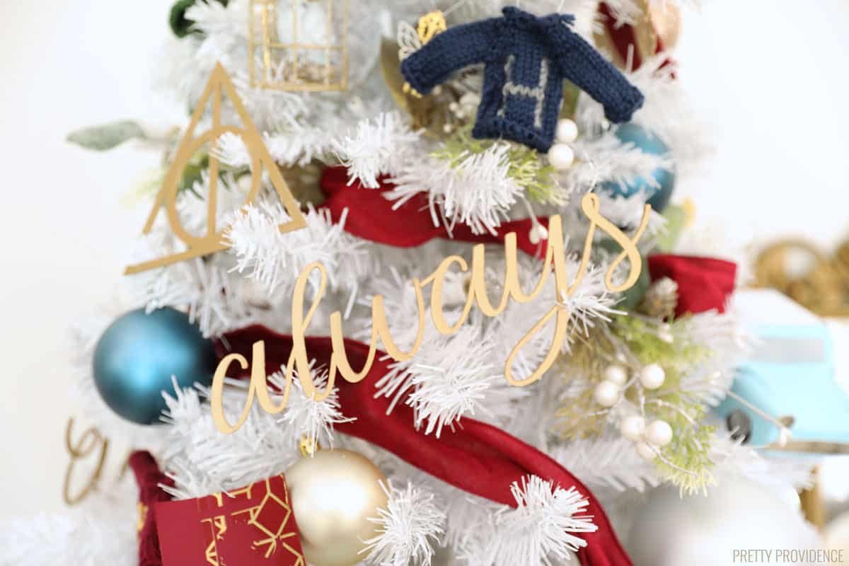 Large 'Always' Harry Potter Christmas tree ornament cursive word