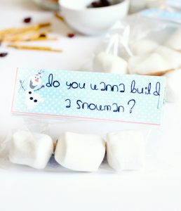do you wanna build a snowman treat bag topper