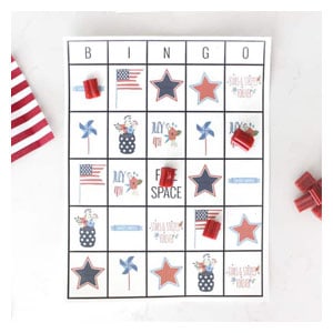 fourth of july bingo red white and blue