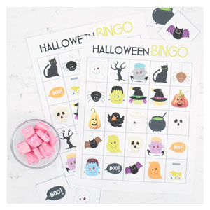 Halloween bingo with starbursts