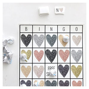 Valentines Bingo with Hershey's kisses