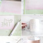 step by step photos for making a custom mug using Cricut's mug press