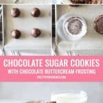 photos showing how to make chocolate sugar cookies optimized for pinterest