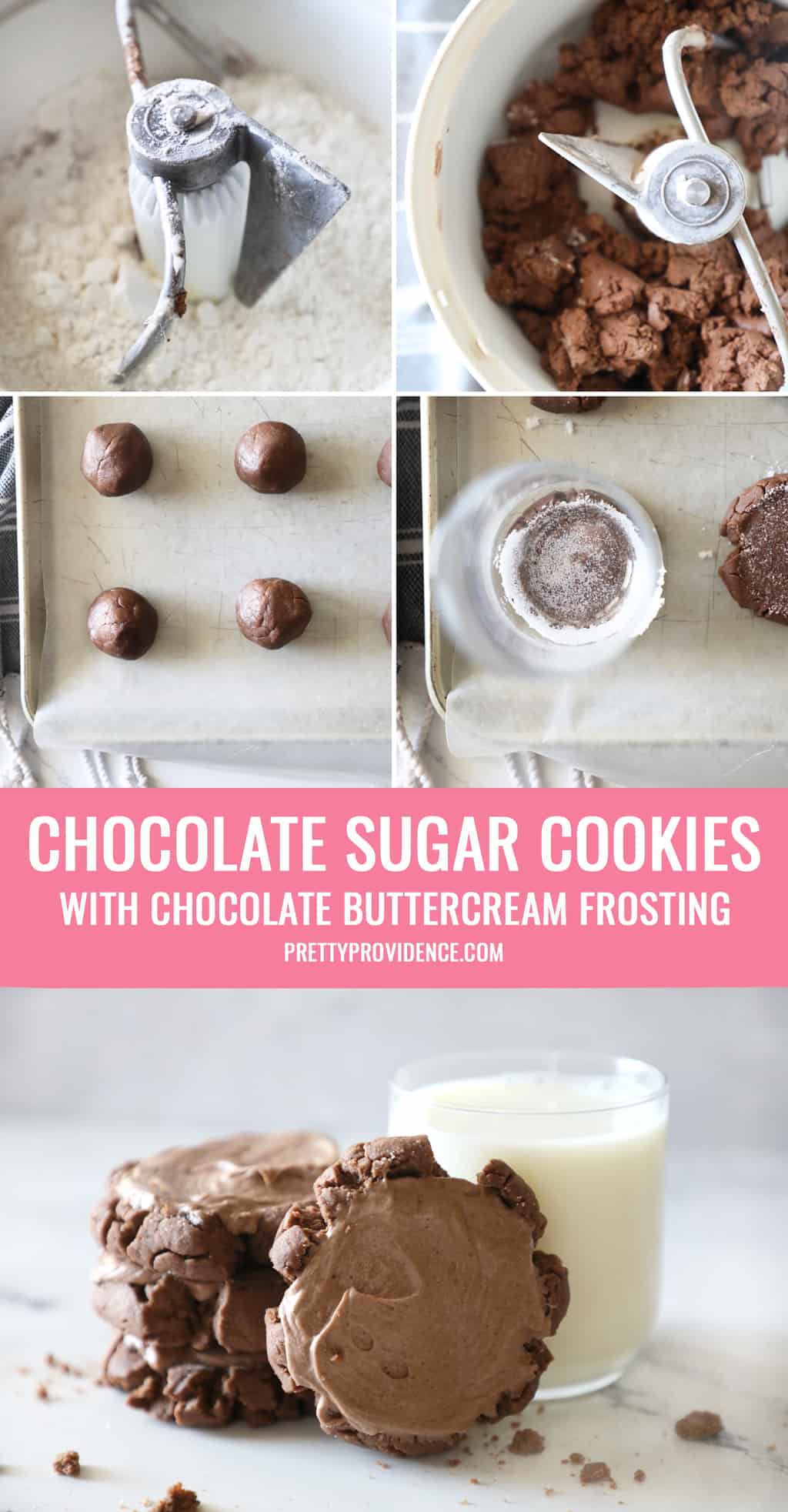 Frosted Chocolate Sugar Cookies - Pretty Providence