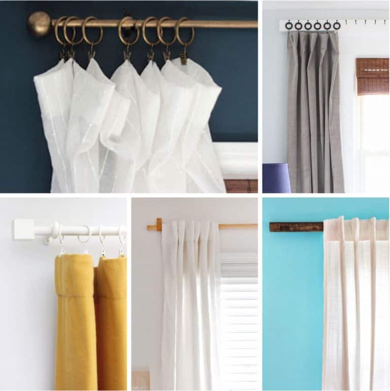 Five different ideas for DIY curtain rods or hangings