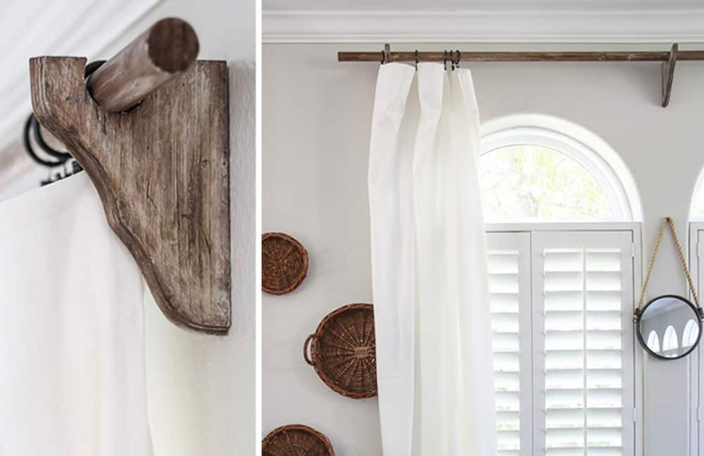Diy Curtain Rods 15 Hanging, Reclaimed Wood Curtain Rod