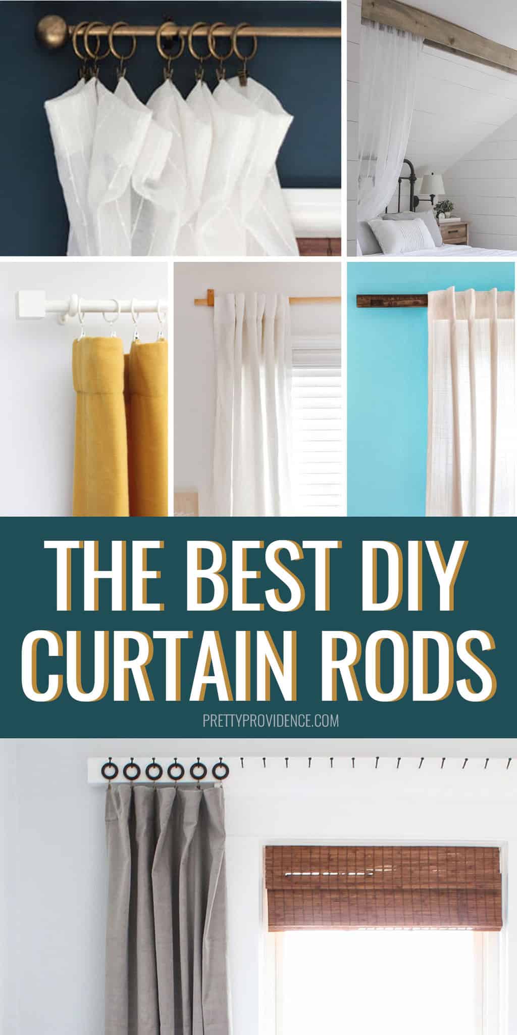 DIY Curtain Rods - 15+ Curtain Hanging Ideas - Pretty Providence